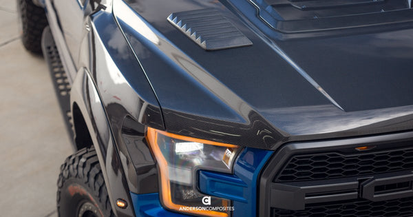 Anderson Composites Carbon Fiber Hood Vents for 2017+ Ford F-150 Raptor