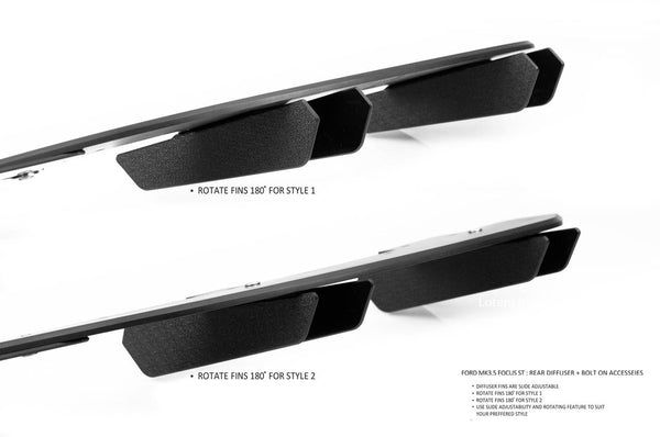 Flow Designs Rear Diffusor Set for 2015+ Ford Focus ST