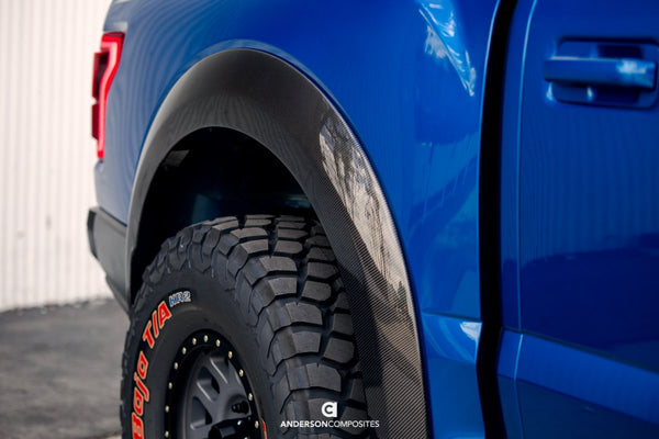Anderson Composites Type-OE Carbon Fiber Rear Fender Flares (Pair) for 2017+ Ford F-150 Raptor