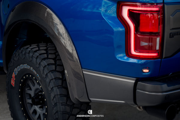 Anderson Composites Type-OE Carbon Fiber Rear Fender Flares (Pair) for 2017+ Ford F-150 Raptor